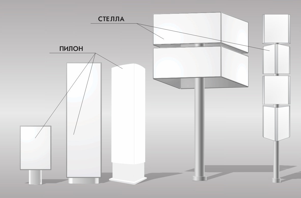 рекламные стеллы и пилоны